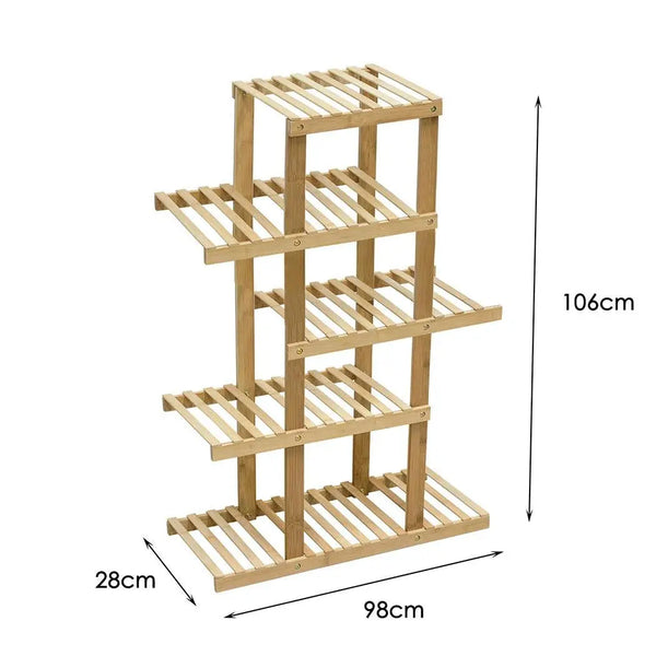5 Tiers Premium Bamboo Wooden Plant Stand In/outdoor Garden Planter Flower shelf Deals499