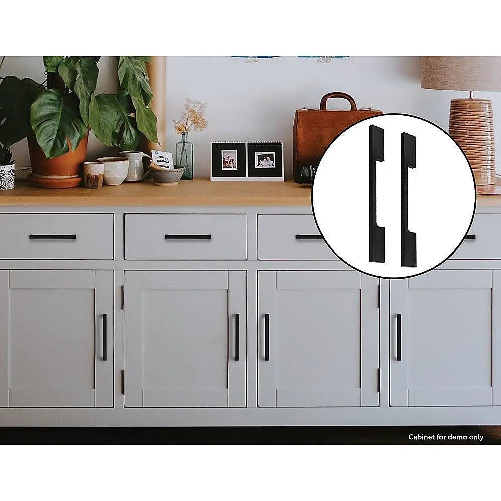 5 x 128mm Kitchen Handle Cabinet Cupboard Door Drawer Handles square Black furniture pulls Deals499