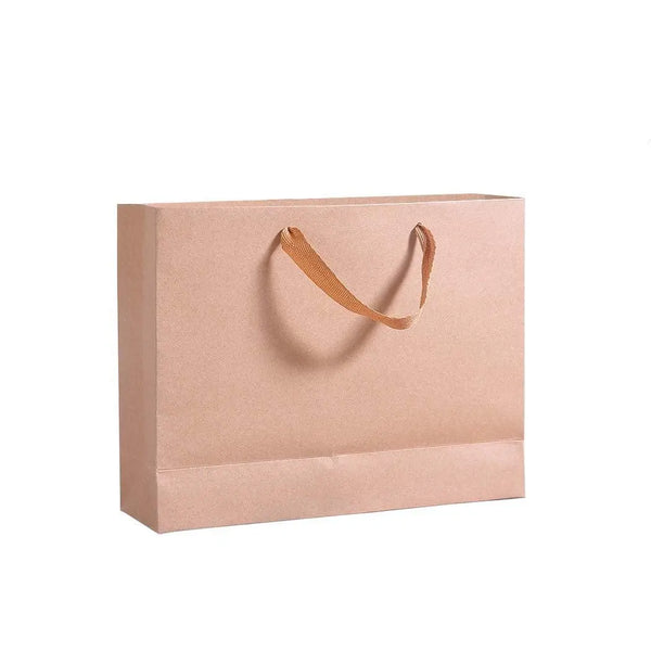 50x Brown Paper Bag Kraft Eco Recyclable Gift Carry Shopping Retail Bags Handles Deals499