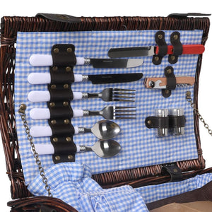 Picnic Basket Set 2 Person Willow Baskets Deluxe Outdoor Travel Camping Blanket Deals499