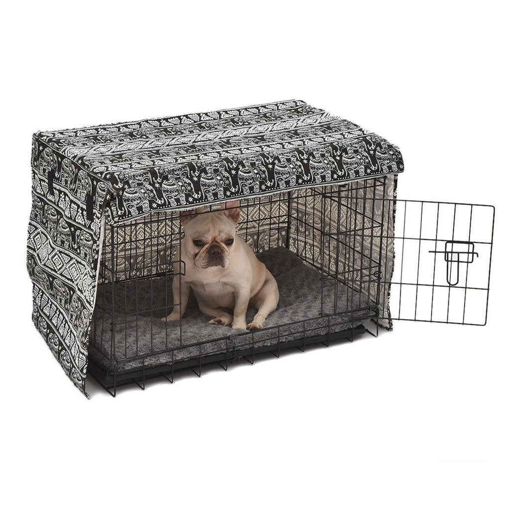PaWz Pet Dog Cage Crate Metal Carrier Portable Kennel With Bed Cover 30" Deals499