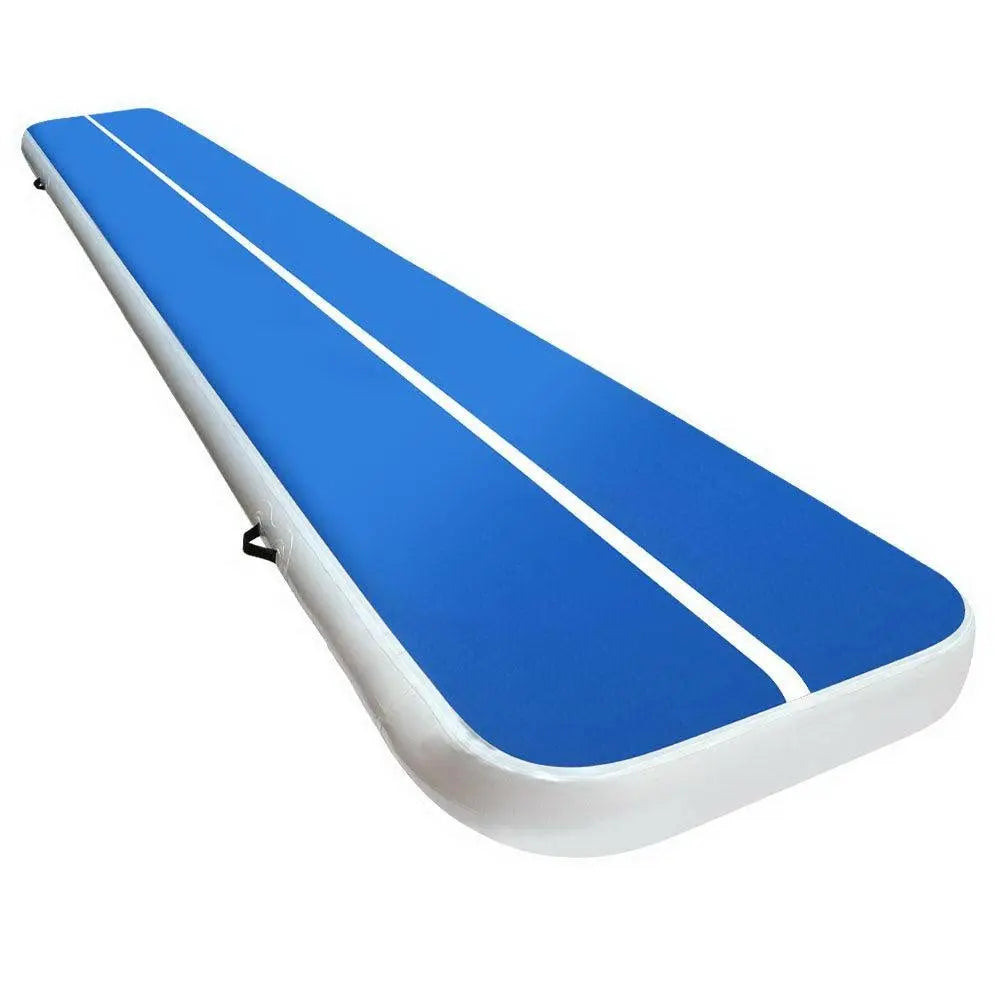 5m x 1m Inflatable Air Track Mat 20cm Thick Gymnastic Tumbling Blue And White Deals499