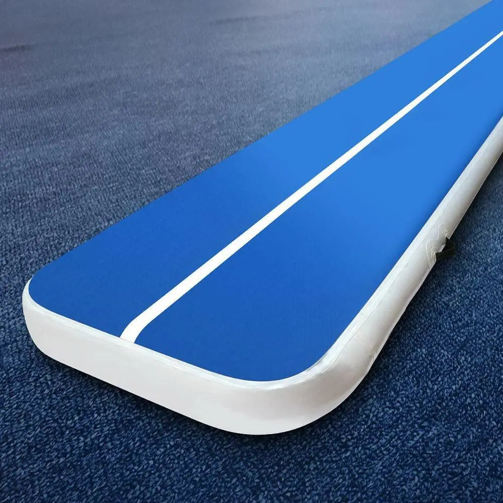 5m x 1m Inflatable Air Track Mat 20cm Thick Gymnastic Tumbling Blue And White Deals499