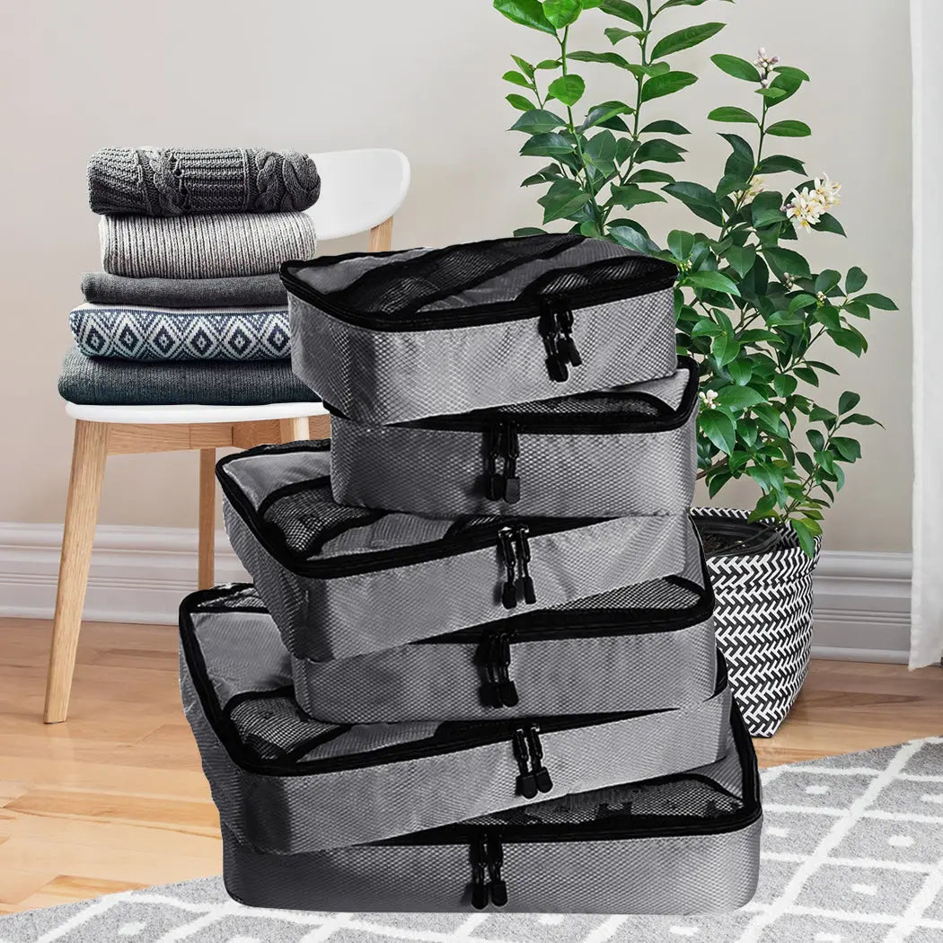 6 Pcs Travel Cubes Storage Toiletry Bag Clothes Luggage Organizer Packing Bags Deals499