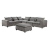 6 Seater Cloud Sectional Sofa in Belfast Fabric Grey Living Room Couch with Ottoman Deals499