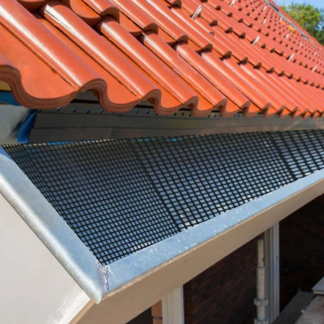 60Pcs Aluminium Gutter Guard Mesh Guards Leaf Twigs Filter 100x20cm Garden Brush Deals499