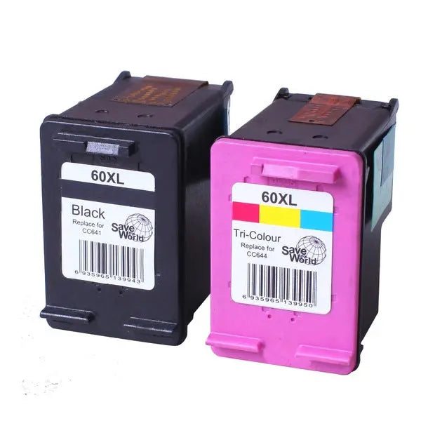 60XL Remanufactured Inkjet Cartridge Set #1  2 Cartridges HP