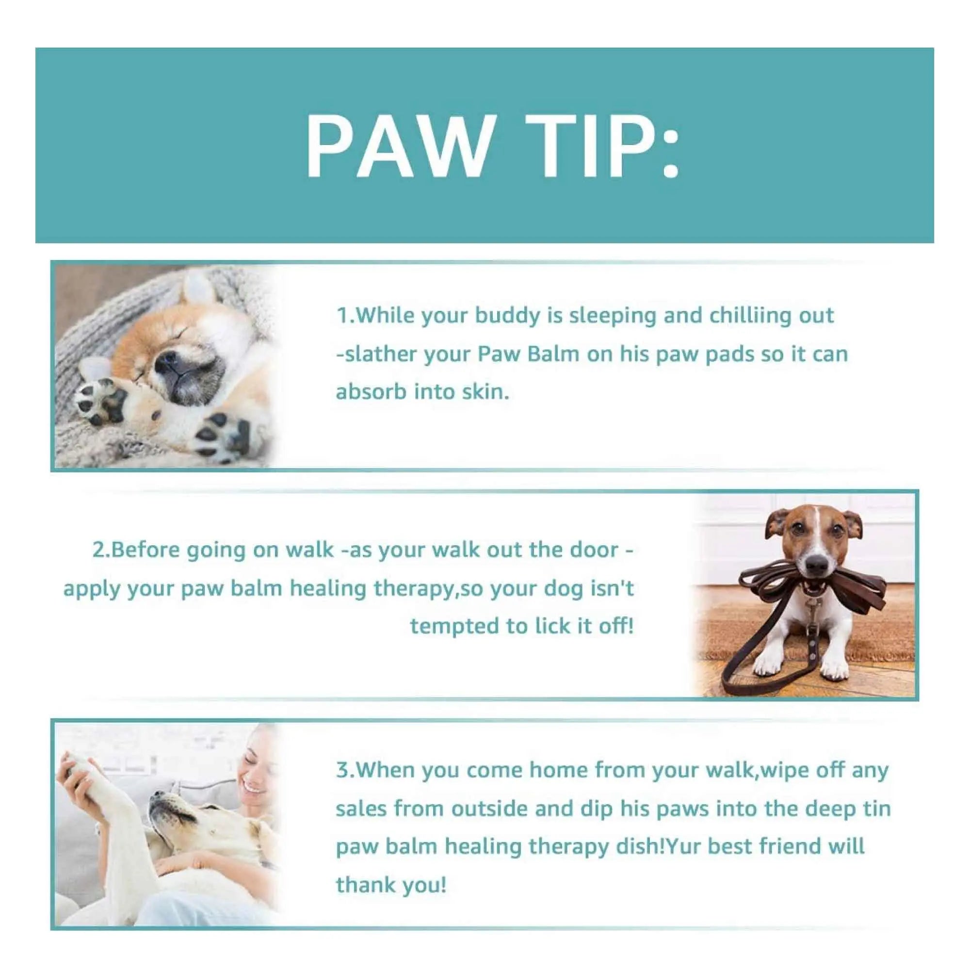 60g Pet Paw Balm - Dog or Cat Natural Organic Nose Soother Wax Ointment Cream from Deals499 at Deals499