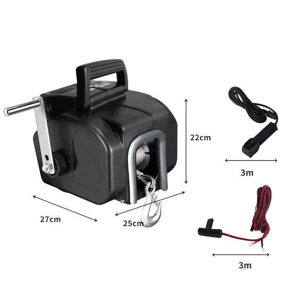6500 LBS / 3000KGS  Electric Boat Trailer Winch 12V Portable Detachable 10M Remote Steel Cable Deals499