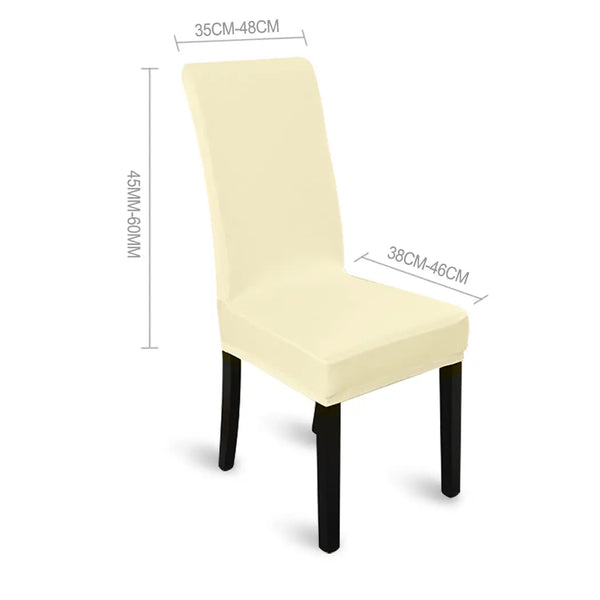 6x Stretch Elastic Chair Covers Dining Room Wedding Banquet Washable Champagne Deals499