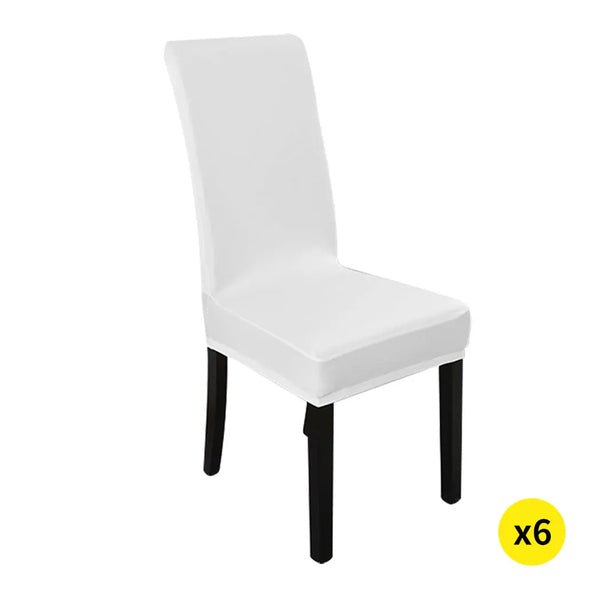6x Stretch Elastic Chair Covers Dining Room Wedding Banquet Washable White Deals499