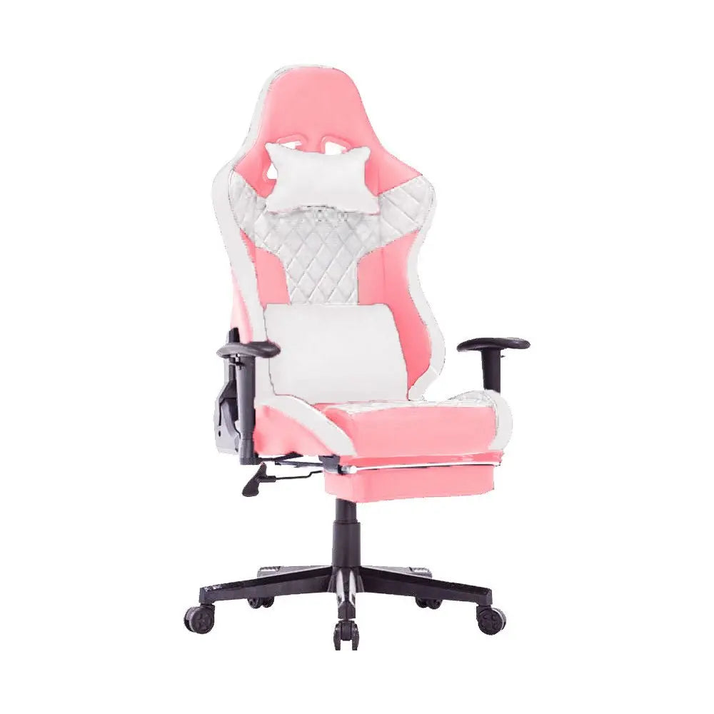 7 RGB Lights Bluetooth Speaker Gaming Chair Ergonomic Racing chair 165° Reclining Gaming Seat 4D Armrest Footrest Pink White Deals499