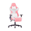 7 RGB Lights Bluetooth Speaker Gaming Chair Ergonomic Racing chair 165° Reclining Gaming Seat 4D Armrest Footrest Pink White Deals499
