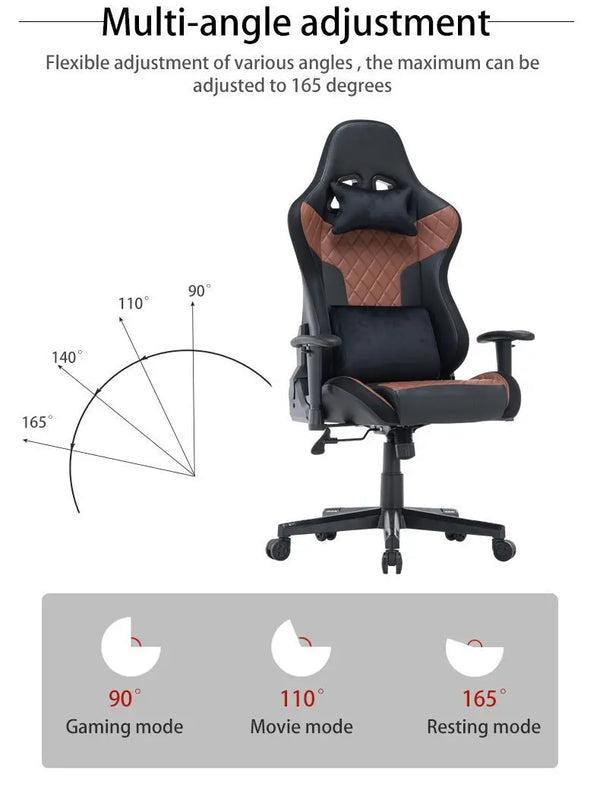 7 RGB Lights Bluetooth Speaker Gaming Chair Ergonomic Racing chair 165° Reclining Gaming Seat 4D Armrest Footrest Pink White Deals499