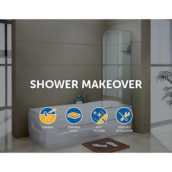 700 x 1450mm Frameless Bath Panel 10mm Glass Shower Screen By Della Francesca Deals499