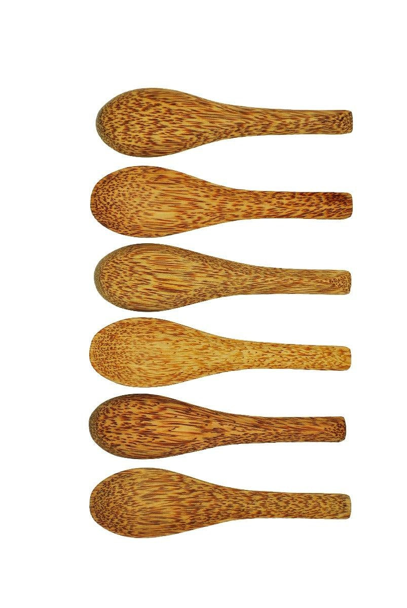 Set of 6 Dinning Coconut wooden Soup Spoons Natural Deals499