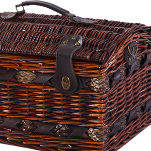 Picnic Basket Set 2 Person Willow Baskets Deluxe Outdoor Travel Camping Blanket Deals499