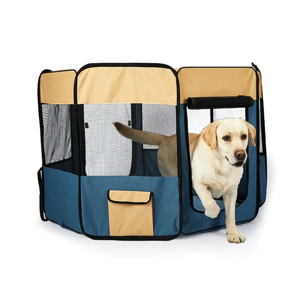 8 Panel Pet Playpen Dog Puppy Play Exercise Enclosure Fence Blue L Deals499