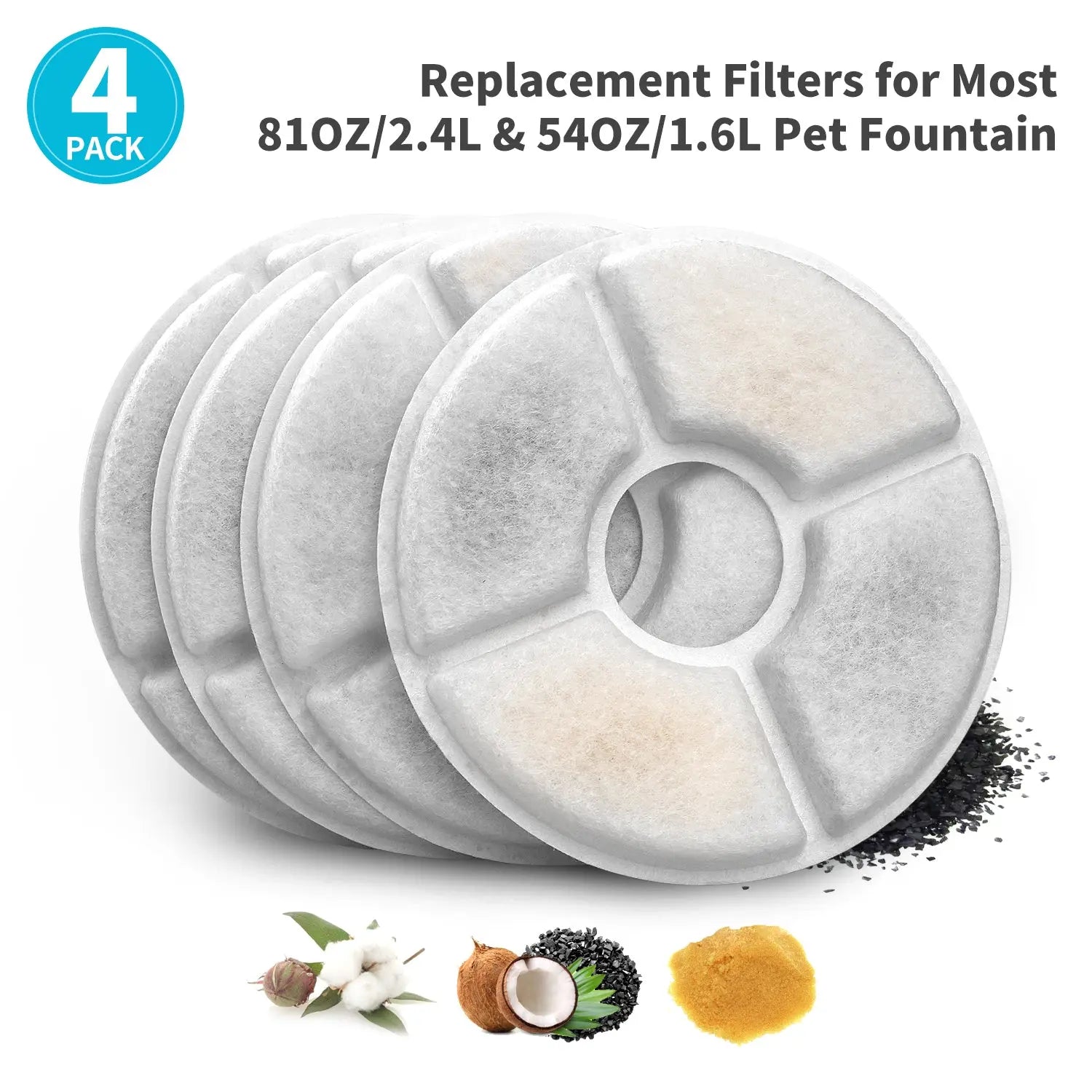 8 x Pet Dog Cat Fountain Filter Replacement Activated Carbon Ion Exchange Resin Triple Filtration System Automatic Water Dispenser Compatible from Deals499 at Deals499