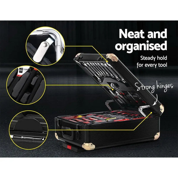 816pcs Tool Kit Trolley Case Mechanics Box Toolbox Portable DIY Set BK Deals499