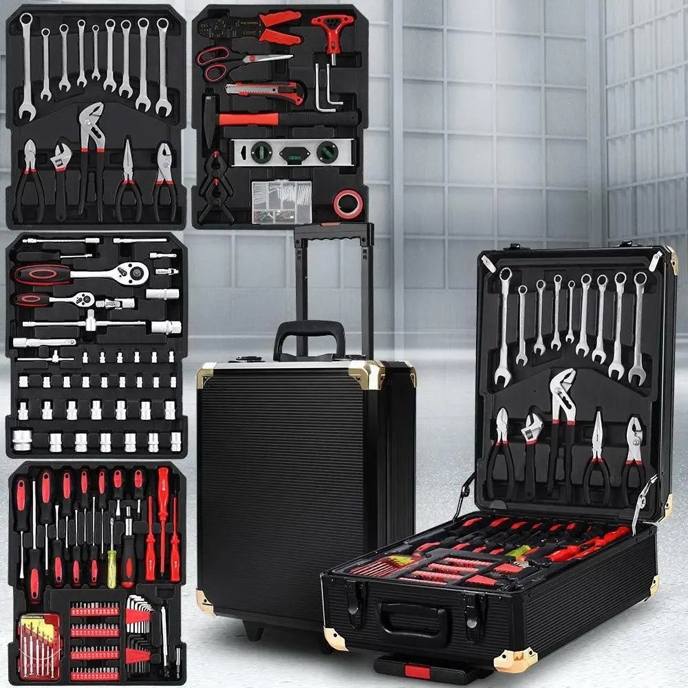 816pcs Tool Kit Trolley Case Mechanics Box Toolbox Portable DIY Set BK Deals499