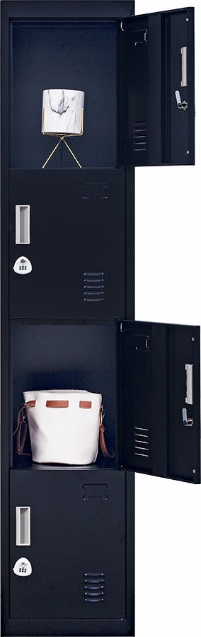 3-digit Combination Lock 4 Door Locker for Office Gym Black Deals499