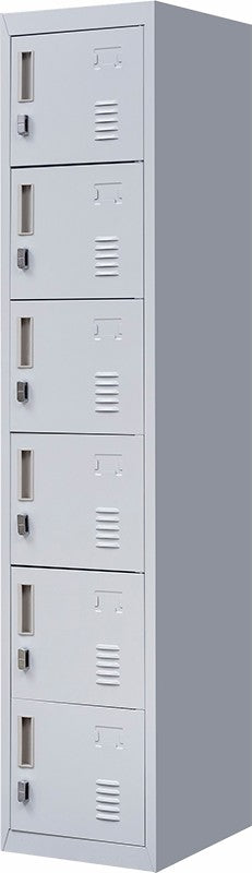 Padlock-operated Lock 6-Door Locker for Office Gym Shed School Home Storage Grey Deals499