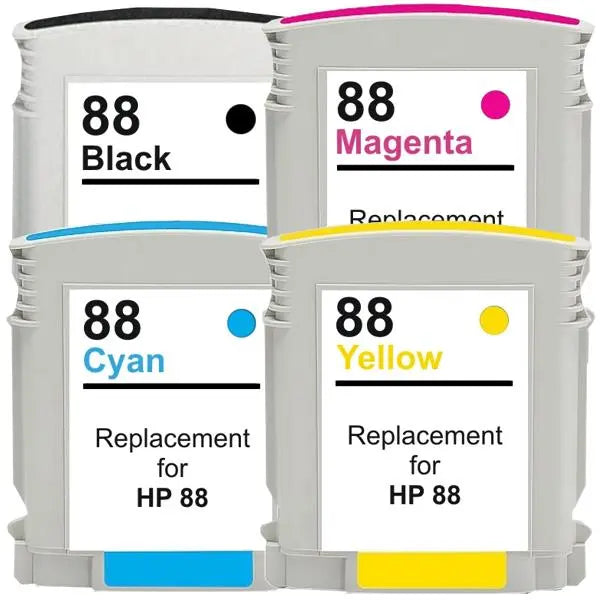88XL Remanufactured Inkjet Cartridge Set  4 Cartridges HP