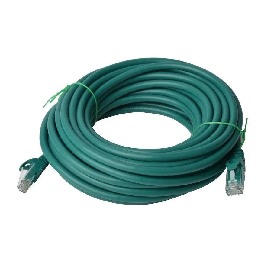 8WARE Cat6a UTP Ethernet Cable 30m SnaglessÂ Green 8WARE