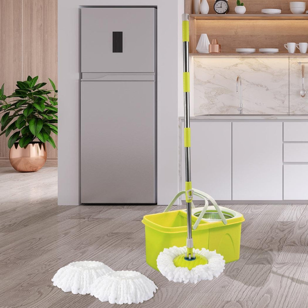 Spin Mop Bucket Set 360° Spinning Stainless Steel Rotating Wet Dry Microfiber AU Deals499