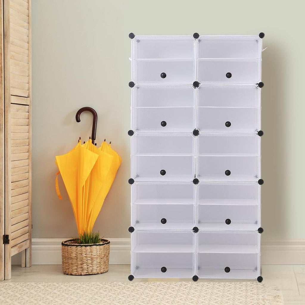Cube Cabinet DIY Shoe Storage Cabinet Organiser Rack Shelf Stackable 10 Tier Deals499