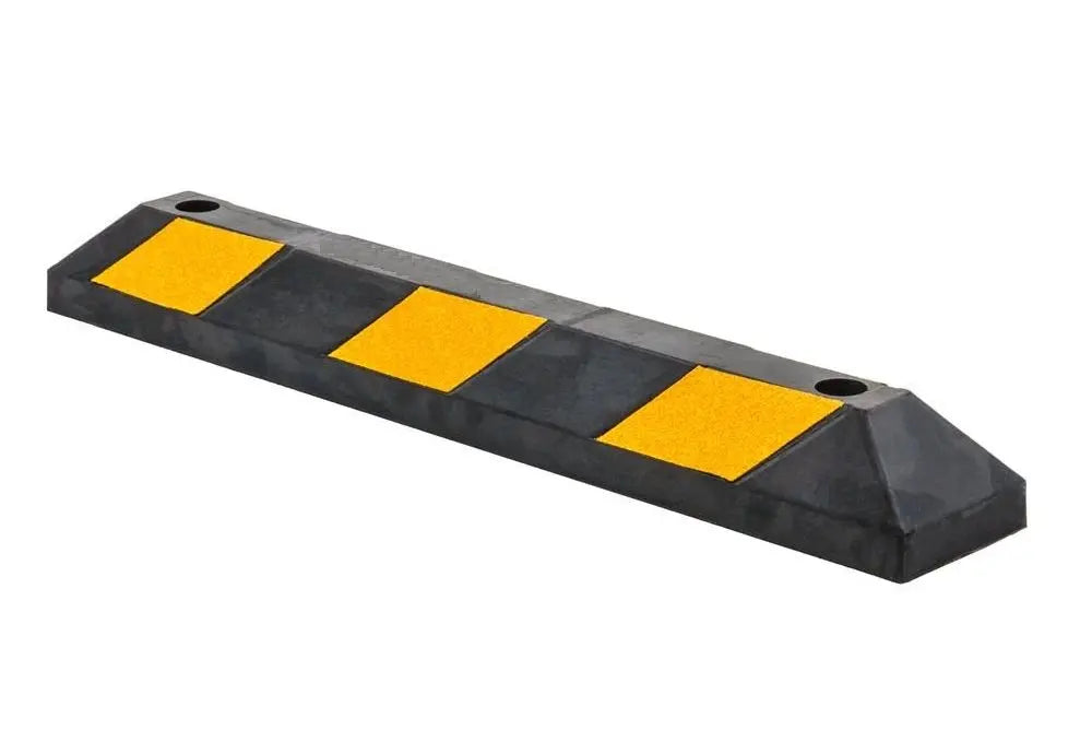 90cm Heavy Duty Rubber Curb Parking Guide Wheel Driveway Stopper Reflective Yellow Deals499