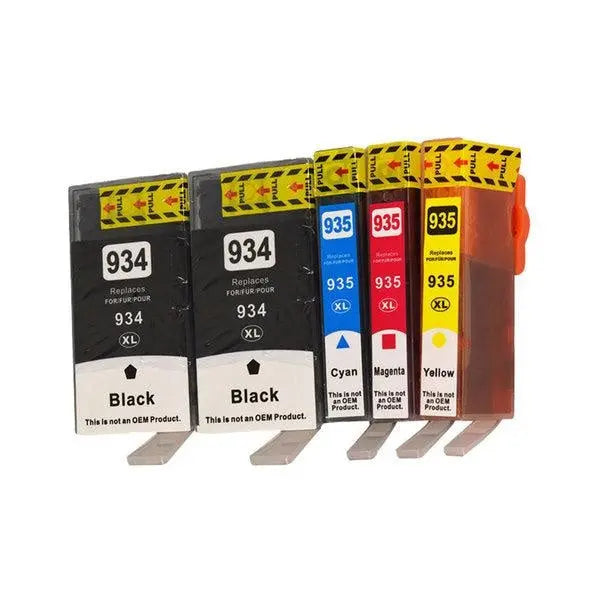 934XL Series Compatible Inkjet Cartridge Set PLUS Extra Black (5 Cartridges) HP