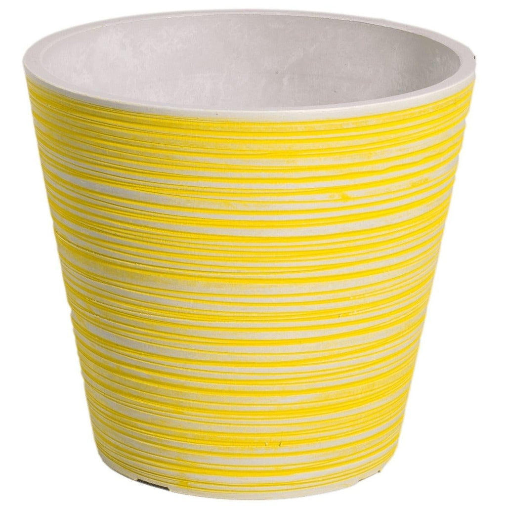 Yellow and White Engraved Pot 14cm Deals499