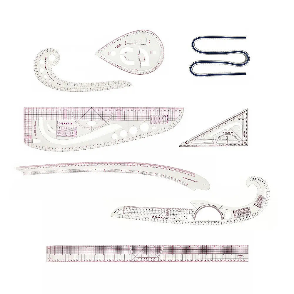 9pc French Curve Ruler Set DIY Sewing Pattern Measuring Tool for Dressmaker Deals499