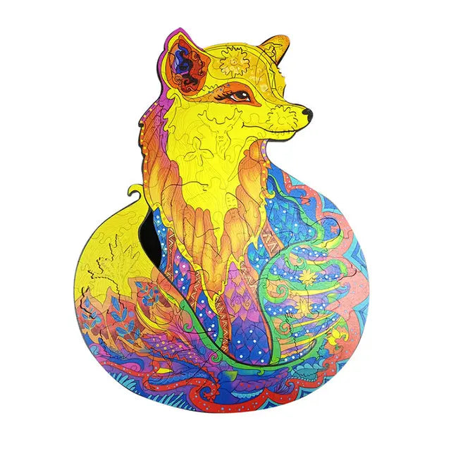 A3 Fox Wooden Jigsaw Puzzles Unique Animal Shape Adult Kid Home Decor Toy Gift Deals499