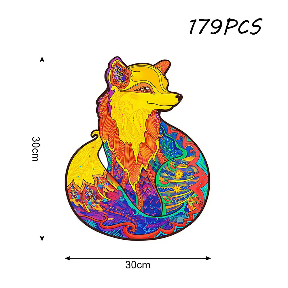 A3 Fox Wooden Jigsaw Puzzles Unique Animal Shape Adult Kid Home Decor Toy Gift Deals499