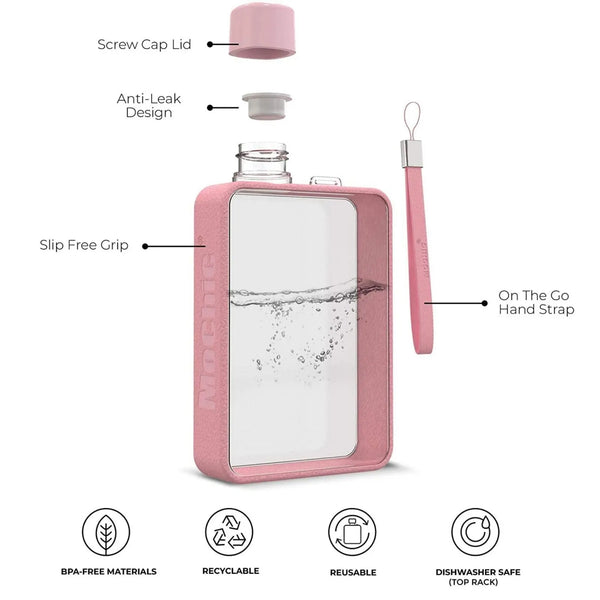 A5 Flat Water Bottle Portable Travel Mug BPA Free Water Bottle (Black) Deals499