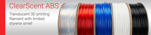 ABS Filament FormFortura ClearScent avaialbel in Black, Clear, Transparent Dark Blue, Transparent Red, White - 3D Printer Filament Deals499