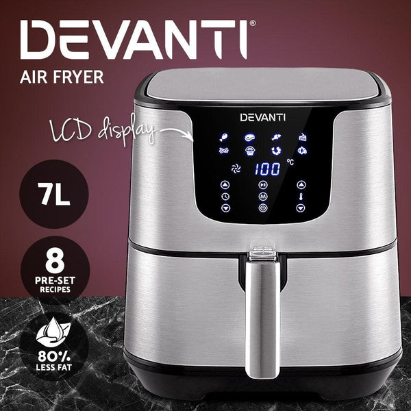 Devanti Air Fryer 7L LCD Fryers Oil Free Oven Airfryer Kitchen Healthy Cooker Deals499