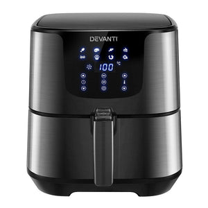 Devanti Air Fryer 7L LCD Fryers Oven Airfryer Kitchen Healthy Cooker Stainless Steel Deals499