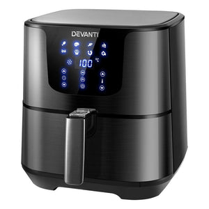 Devanti Air Fryer 7L LCD Fryers Oven Airfryer Kitchen Healthy Cooker Stainless Steel Deals499