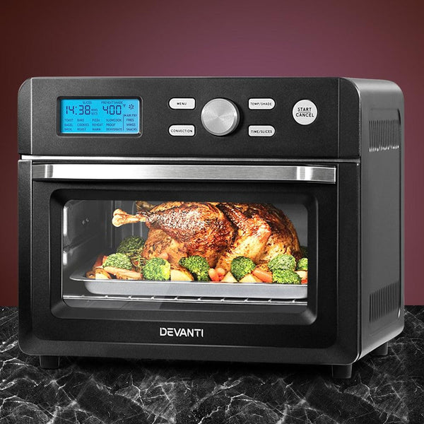 Devanti 20L Air Fryer Convection Oven Oil Free Fryers Kitchen Cooker Accessories Black Deals499