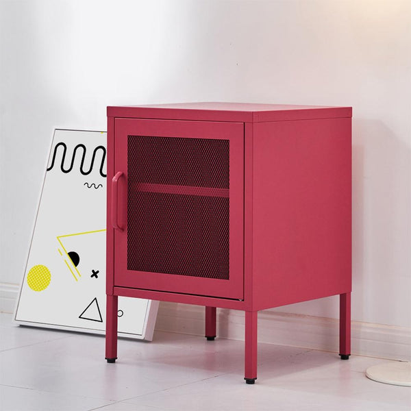 ArtissIn Mini Mesh Door Storage Cabinet Organizer Bedside Table Pink Deals499