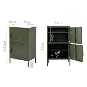 ArtissIn Double Storage Cabinet Shelf Organizer Bedroom Green Deals499