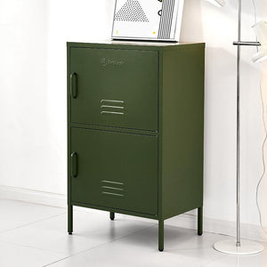 ArtissIn Double Storage Cabinet Shelf Organizer Bedroom Green Deals499