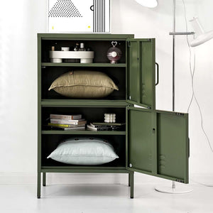 ArtissIn Double Storage Cabinet Shelf Organizer Bedroom Green Deals499