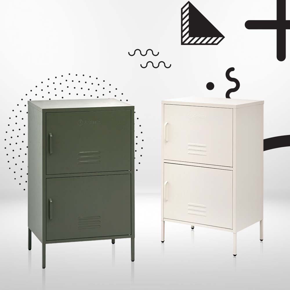 ArtissIn Double Storage Cabinet Shelf Organizer Bedroom Green Deals499