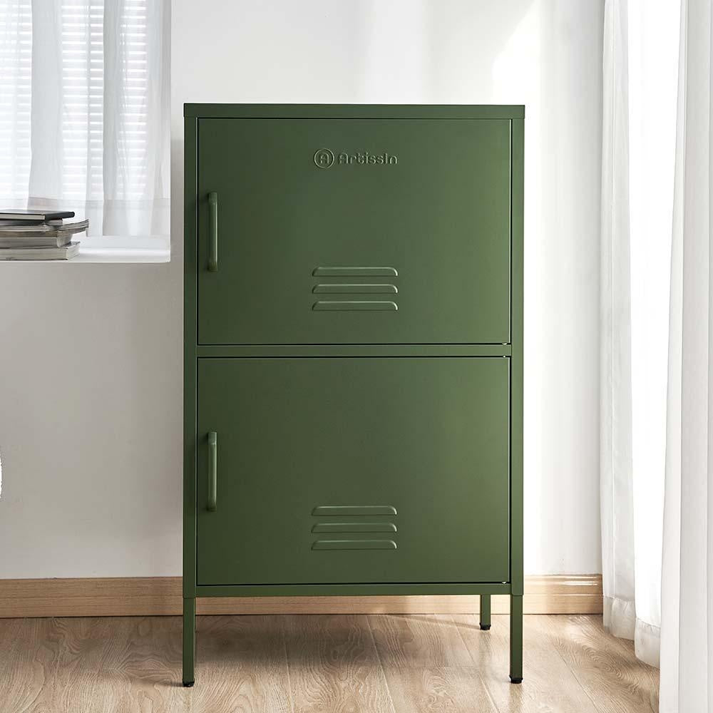 ArtissIn Double Storage Cabinet Shelf Organizer Bedroom Green Deals499