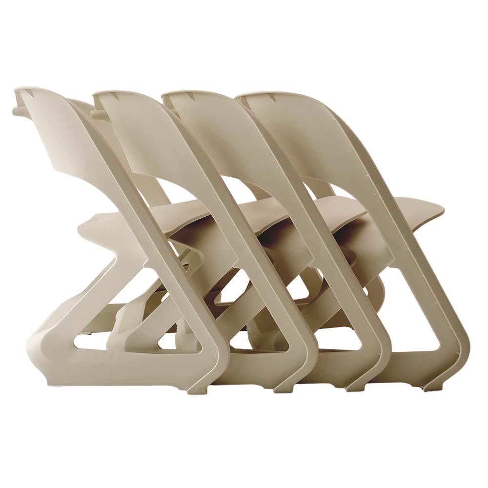 ArtissIn Set of 4 Dining Chairs Office Cafe Lounge Seat Stackable Plastic Leisure Chairs Beige Deals499